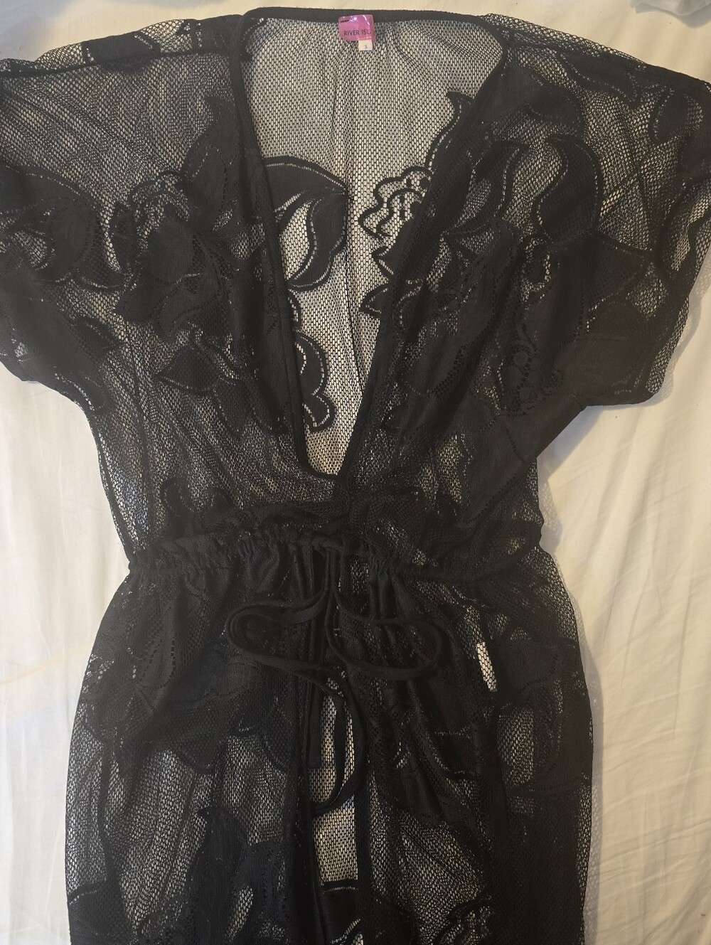 River Island Sheer Lace Overlay Cardigan Boho Festival Size Small